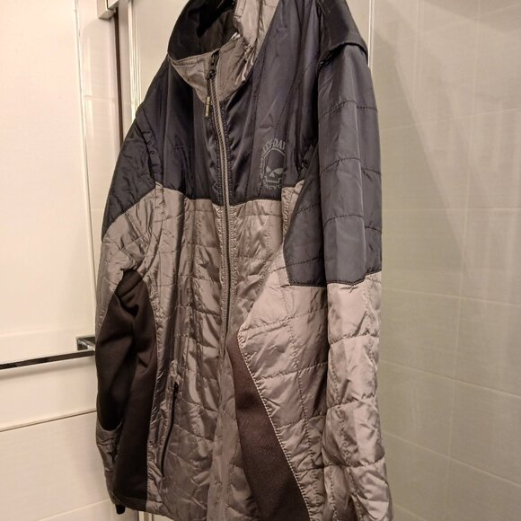 Harley-Davidson® Men's Turret Packable Mid-Layer Jacket, Black/Gray. - Picture 3 of 13